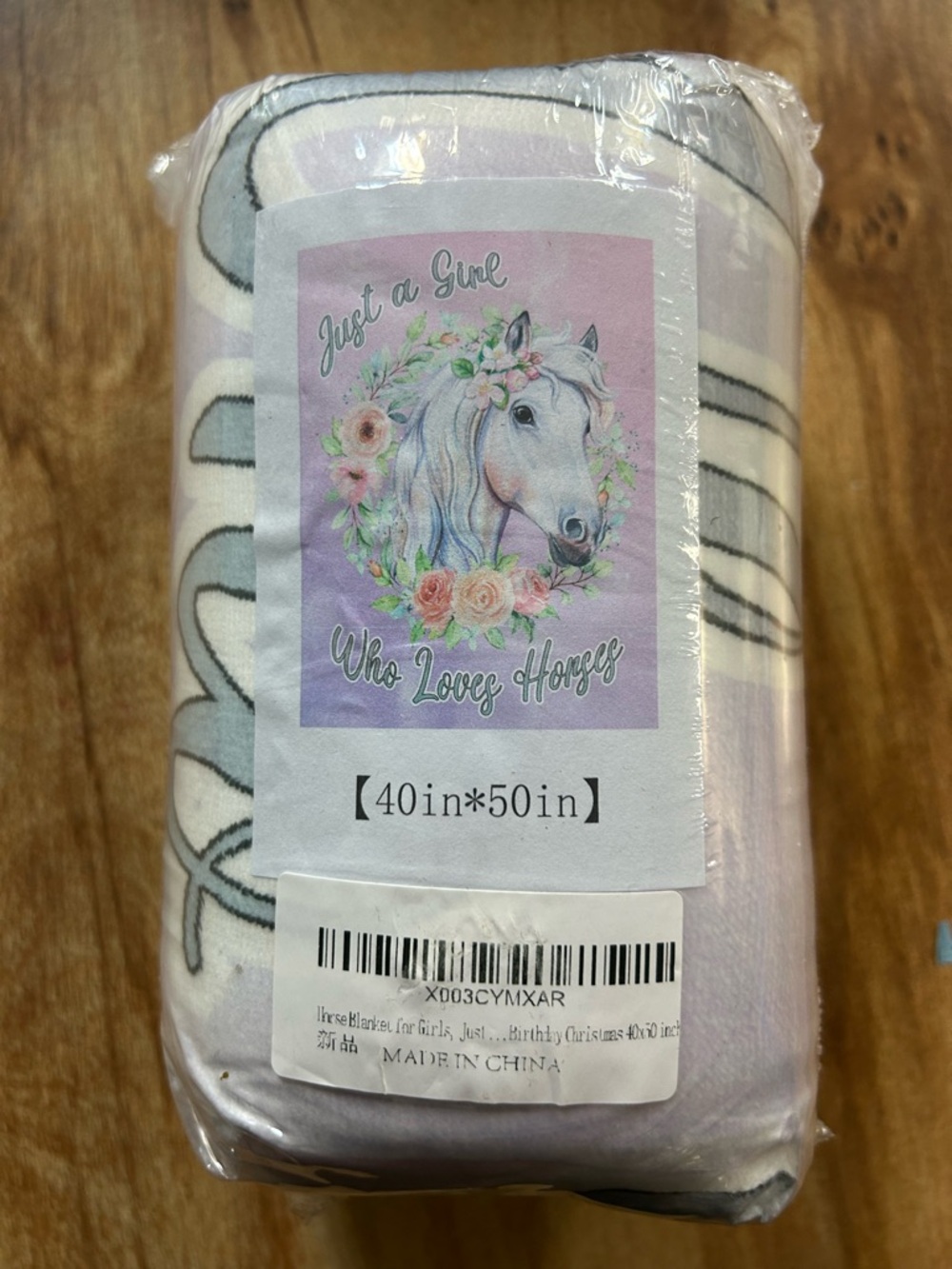 Amazon Girls Unicorn Throw Blanket in Pink, Purple, White, Gray